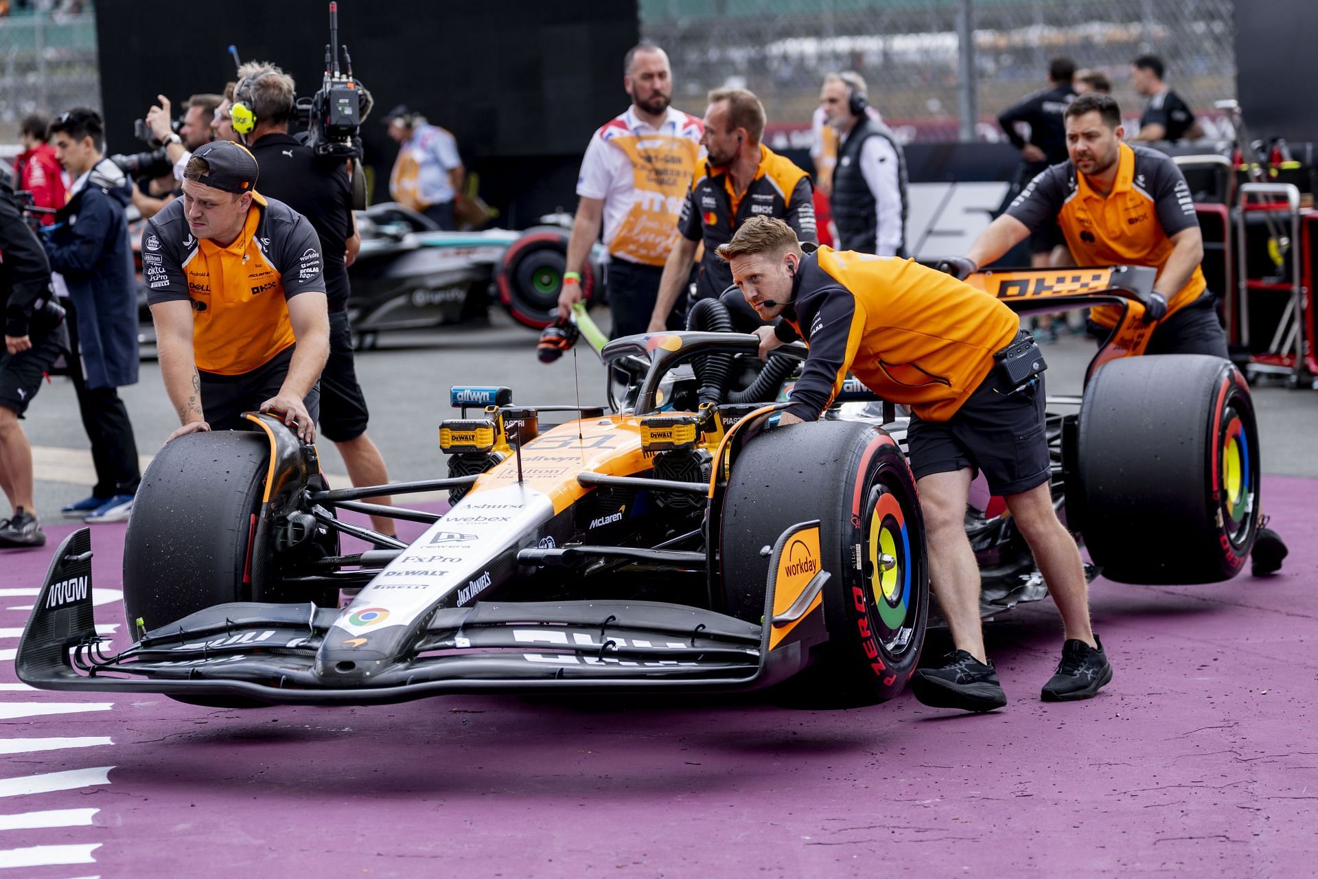 Oscar Piastri and Team McLaren (81) after Qualifying at the F1 Grand Prix of Great Britain. Source: Getty